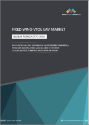 Fixed-wing VTOL UAV Market by Application (Military, Government & Law Enforcement, Commercial), Propulsion (Electric, Hybrid, Gasoline), Mode of operation (VLOS, EVLOS, BVLOS), Endurance, Range, MTOW and Region - Global Forecast to 2030