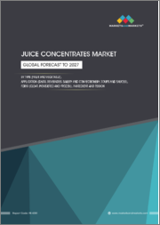Juice Concentrates Market by Type (Fruit, and Vegetable), Application (Beverages, Soups & Sauces, Dairy, and Bakery & Confectionery), Ingredient (Single-, and Multi-Fruit and Vegetable), Form, and Region - Global Forecast to 2027