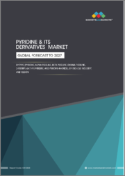 Pyridine & Pyridine Derivatives Market by Type (Pyridine, Alpha Picoline, Beta Picoline, Gamma Picoline, 2-Methyl-5-Ethylpyridine, & Pyridine-N-Oxide), By End-Use Industry, and Region - Global Forecast to 2027