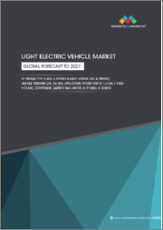 Light Electric Vehicles (LEVs) Market by Vehicle Category, Application (Personal Mobility, Shared Mobility, Recreation & Sports, Commercial), Power Output (Less than 6 kW, 6-9 kW, 9-15 kW), Component Type, Vehicle Type Region - Global Forecast to 2027