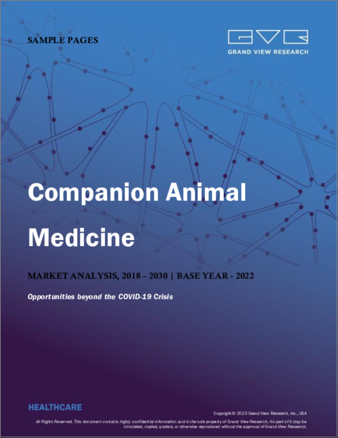 Companion Animal Medicine Market Size, Share & Trends Analysis Report By Animal Type (Dogs, Cats, Horses, Other Companion Animals), By Region (North America, Europe, Asia Pacific, Latin America, Middle East & Africa), & Segment Forecasts, 2023-2030