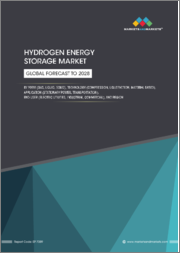 Hydrogen Energy Storage Market by Form (Gas, Liquid, Solid), Technology (Compression, Liquefaction, Material Based), Application (Stationary Power, Transportation), End User (Electric Utilities, Industrial, Commercial) Region - Global Forecast to 2028