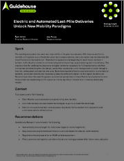 Electric and Automated Last-Mile Deliveries Unlock New Mobility Paradigms